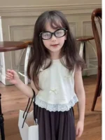 Baby Girls' Sleeveless Lace Bow Vest Top – Summer Boutique Style - Image 4