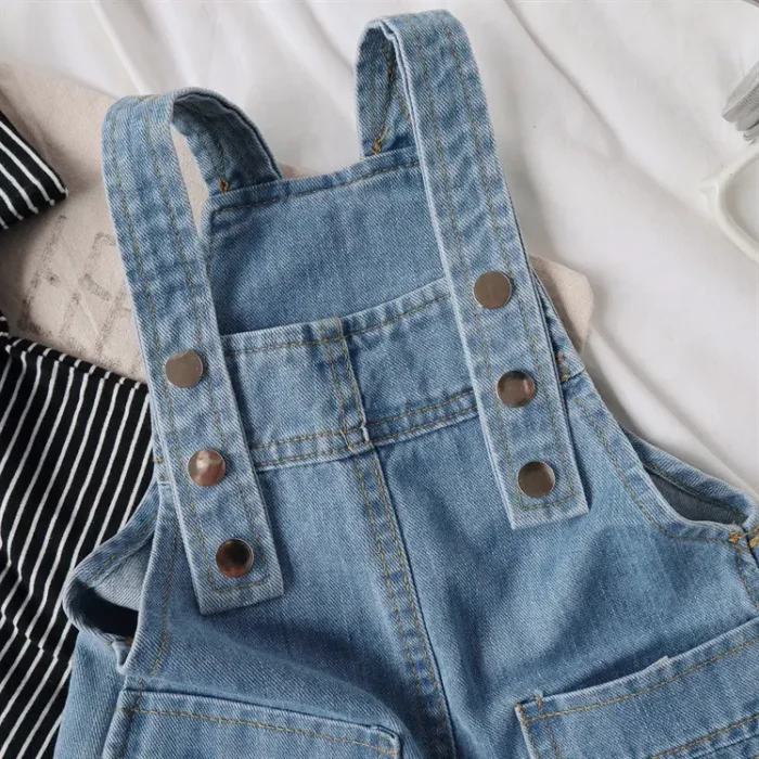 Girls' Denim Dungaree Overalls – Casual Everyday Jumpsuit - Image 2