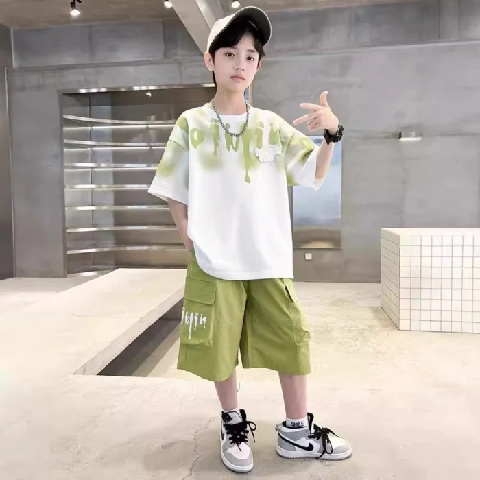 Boys' Summer 2-Piece Printed T-Shirt & Shorts Set - Image 3