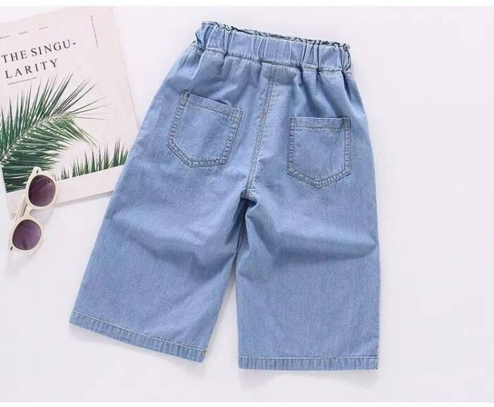 Baby Girls' Floral Straight Jeans – Sweet Casual Denim Pants - Image 3