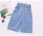 Baby Girls' Floral Straight Jeans – Sweet Casual Denim Pants