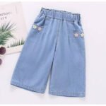 Baby Girls' Floral Straight Jeans – Sweet Casual Denim Pants