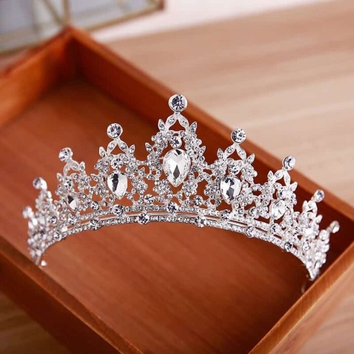 Princess Crystal Crown Tiara Headband for Women & Girls – Metal Alloy Bridal & Party Accessory (All Seasons) - Image 3
