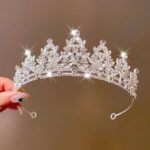 Princess Crystal Crown Tiara Headband for Women & Girls – Metal Alloy Bridal & Party Accessory (All Seasons)
