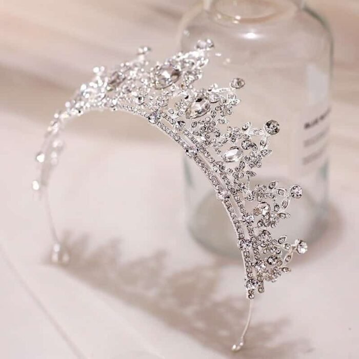 Princess Crystal Crown Tiara Headband for Women & Girls – Metal Alloy Bridal & Party Accessory (All Seasons) - Image 2