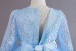Lake Blue Full Sleeves Children's Princess Party Long Dress Gown for Wedding and events - Image 3