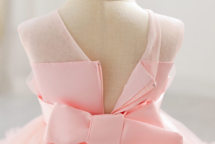Small Girls Mesh Trailing Party Wear Dress with a matching head band | Infants Party Wear - Image 6