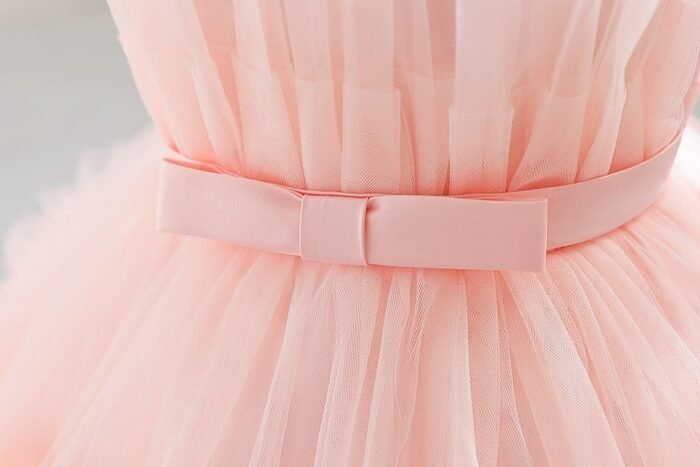 Small Girls Mesh Trailing Party Wear Dress with a matching head band | Infants Party Wear - Image 3