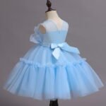 Small Girls Mesh Trailing Party Wear Dress with a matching head band | Infants Party Wear - Image 7
