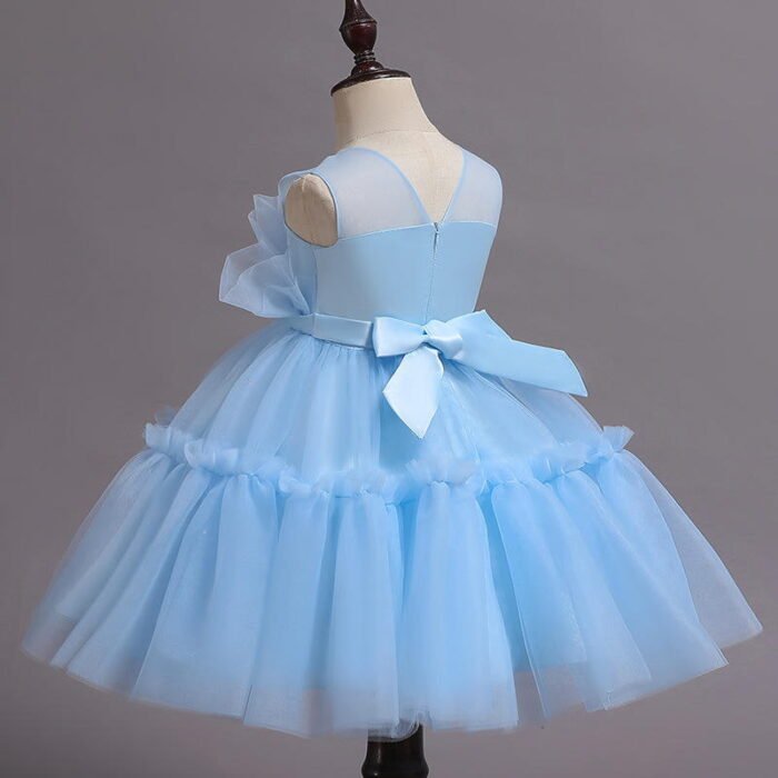 Small Girls Mesh Trailing Party Wear Dress with a matching head band | Infants Party Wear - Image 7